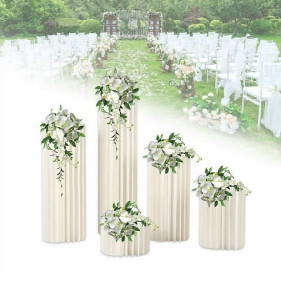 5 Packs Cardboard Vase Column Pillars Wedding Decoration 20/40/60/80/100cm White
