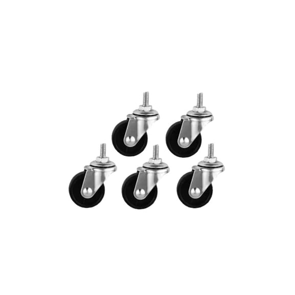 (5 Packs) Casters 2 Inch Light Black Pp Movable Screw Caster M10 Electrical Furniture Universal Wheel ,Easy to Install