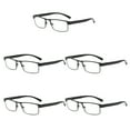 thumbnail image 1 of 5 Packs Classic Style Rectangular Metal Frame Reading Glasses Spring Hinge Readers for Men Women +2.00, 1 of 6