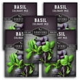 thumbnail image 1 of 5 packs Culinary Basil Seed Mix - Non-GMO Heirloom Herb - Full Sun Annual, 1 of 6