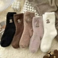 thumbnail image 1 of 5 Packs Cute Fuzzy Socks for Women, Soft Warm Fluffy Socks,One Size, 1 of 5