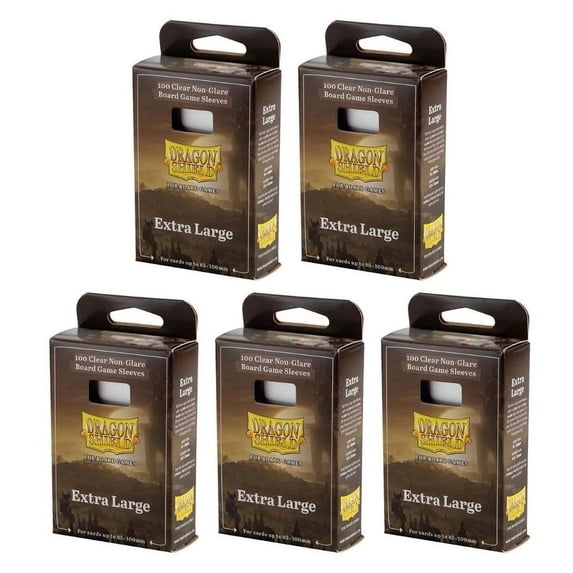 5 Packs Dragon Shield Board Game Sleeves 100 ct Extra Large Size Card Sleeves Value Bundle!