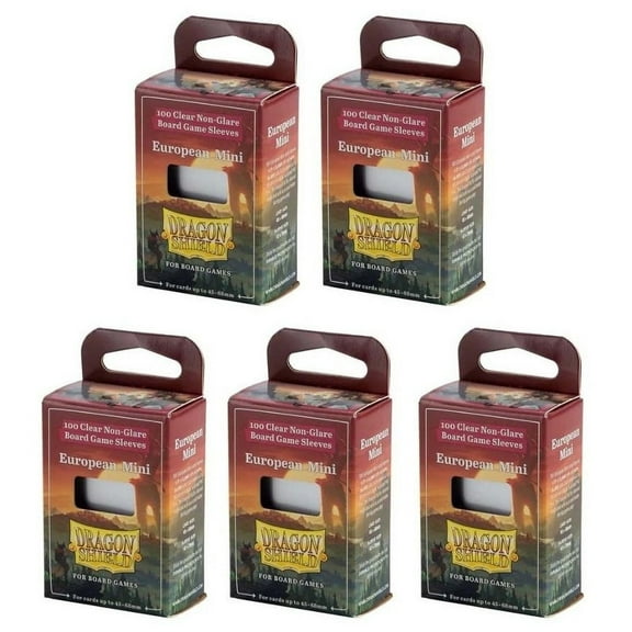 5 Packs Dragon Shield Board Game Sleeves 100 ct Mini European Size Card Sleeves Value Bundle!