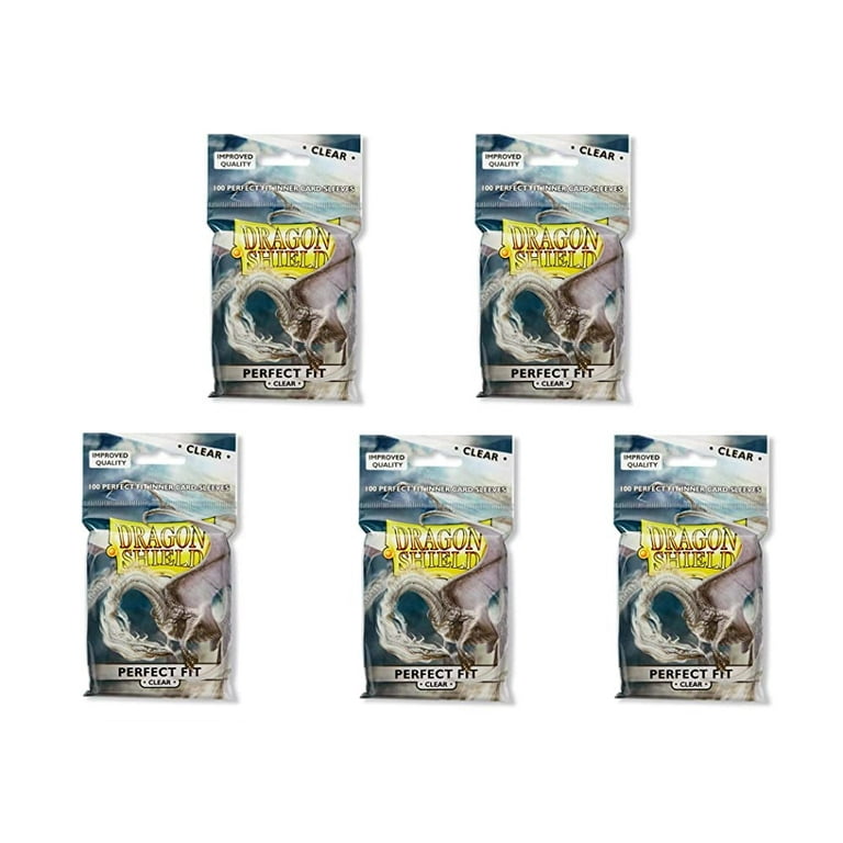 5 Packs Dragon Shield Inner Sleeve Clear Standard Size 100 ct Card