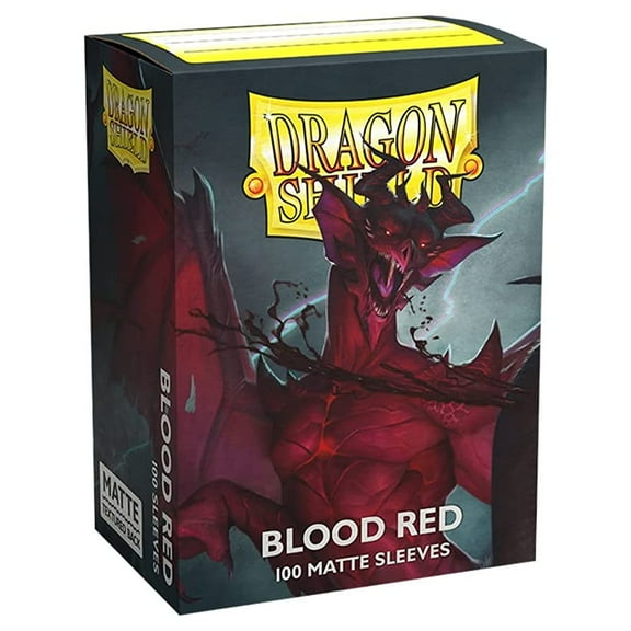 5 Packs Dragon Shield Matte Blood Red Standard Size 100 ct Card Sleeves Value Bundle!