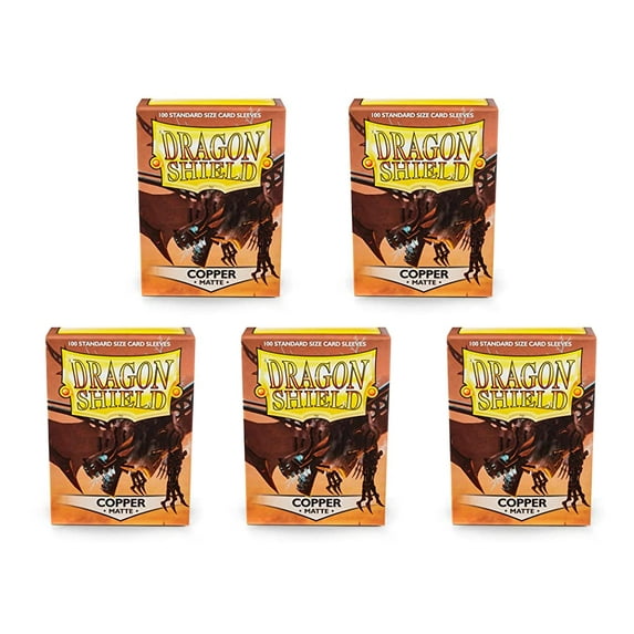 5 Packs Dragon Shield Matte Copper Standard Size 100 ct Card Sleeves Value Bundle!