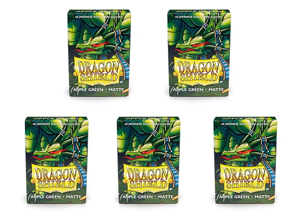 5 Packs Dragon Shield Matte Mini Japanese Apple Green 60 ct Card Sleeves Value Bundle!