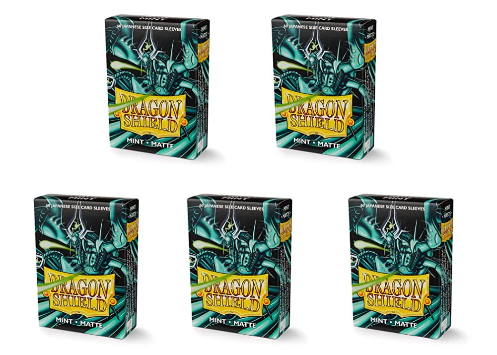 5 Packs Dragon Shield Matte Mini Japanese Mint 60 ct Card Sleeves Value Bundle!