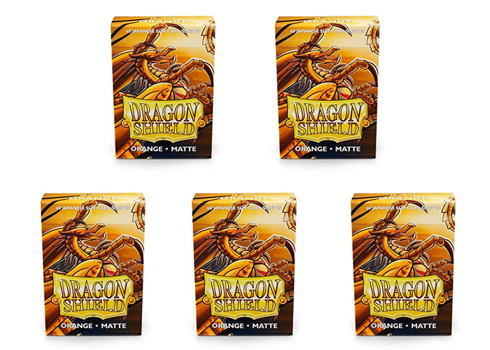 5 Packs Dragon Shield Matte Mini Japanese Orange 60 ct Card Sleeves Value Bundle!