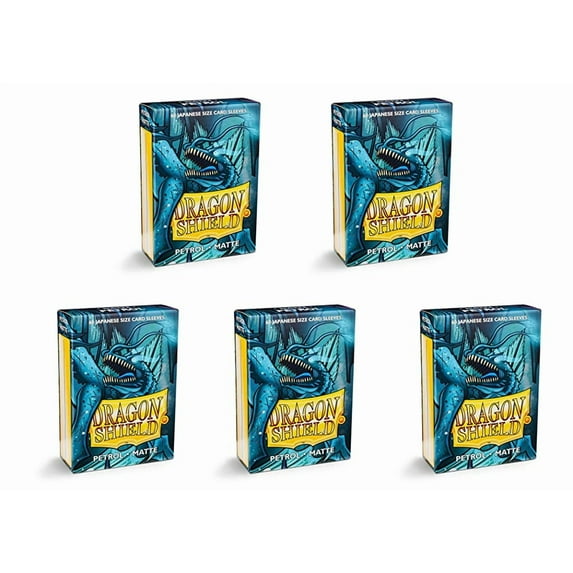 5 Packs Dragon Shield Matte Mini Japanese Petrol 60 ct Card Sleeves Value Bundle!