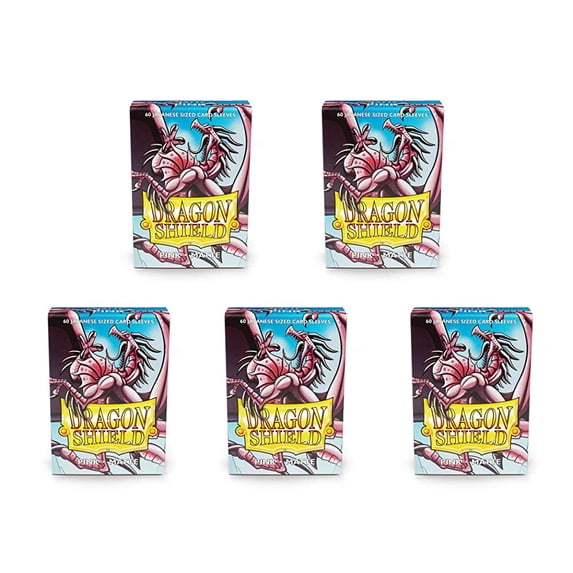 5 Packs Dragon Shield Matte Mini Japanese Pink 60 ct Card Sleeves Value Bundle!