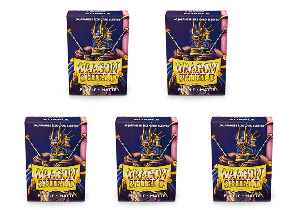 5 Packs Dragon Shield Matte Mini Japanese Purple 60 ct Card Sleeves Value Bundle!