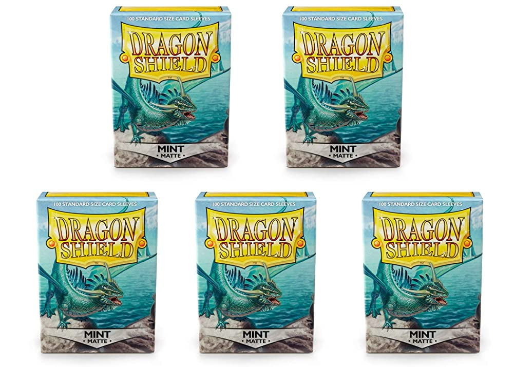 5 Packs Dragon Shield Matte Mint Standard Size 100 ct Card Sleeves Value Bundle!