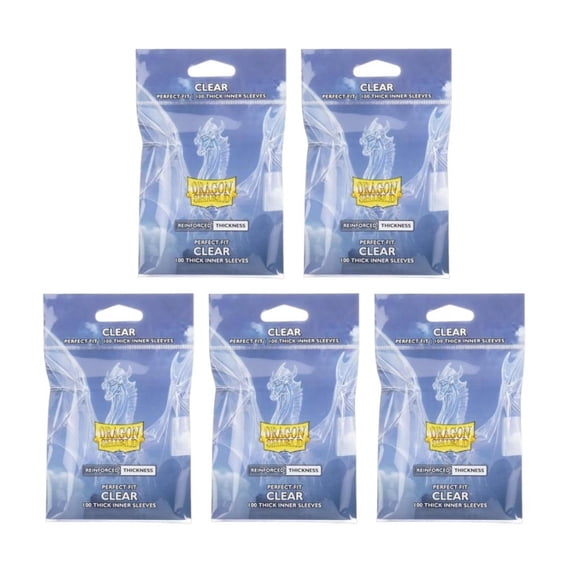 5 Packs Dragon Shield Think Inner Sleeve Standard Size 100 ct Card ...