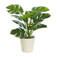 thumbnail image 1 of 5 Packs Faux Monstera Deliciosa Plant Artificial Plastic Potted Fake Plant for Home Office Decor Indoor Housewarming Gift Small Green Houseplant, 1 of 6