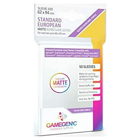5 Packs Gamegenic Matte Board Game Sleeves 50ct Standard European Size Card Sleeves Value Bundle!