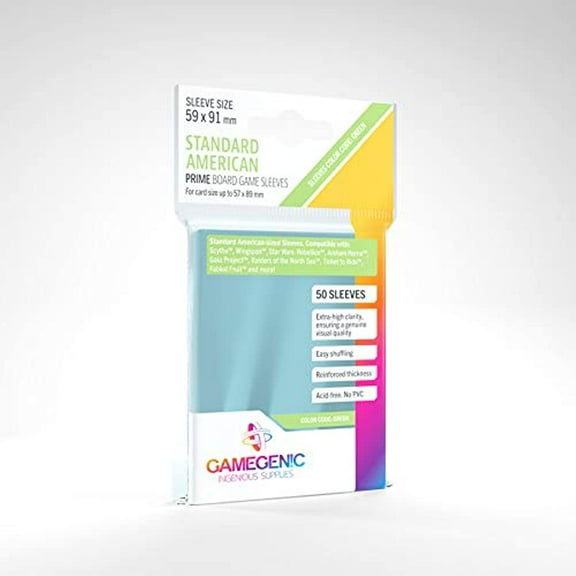 5 Packs Gamegenic Prime Board Game Sleeves 50ct Standard American Size Card Sleeves Value Bundle!