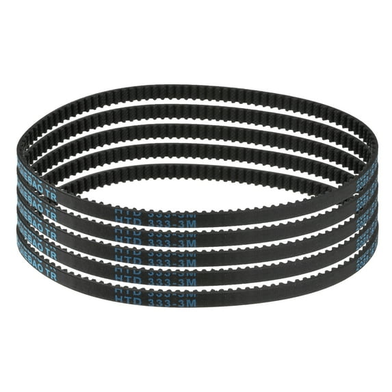 5 Packs HTD-3M Rubber Timing Belt 111 Teeth, 333mm Pitch Length x 6mm Width x 2.4mm Height, Pulley Timing Belt