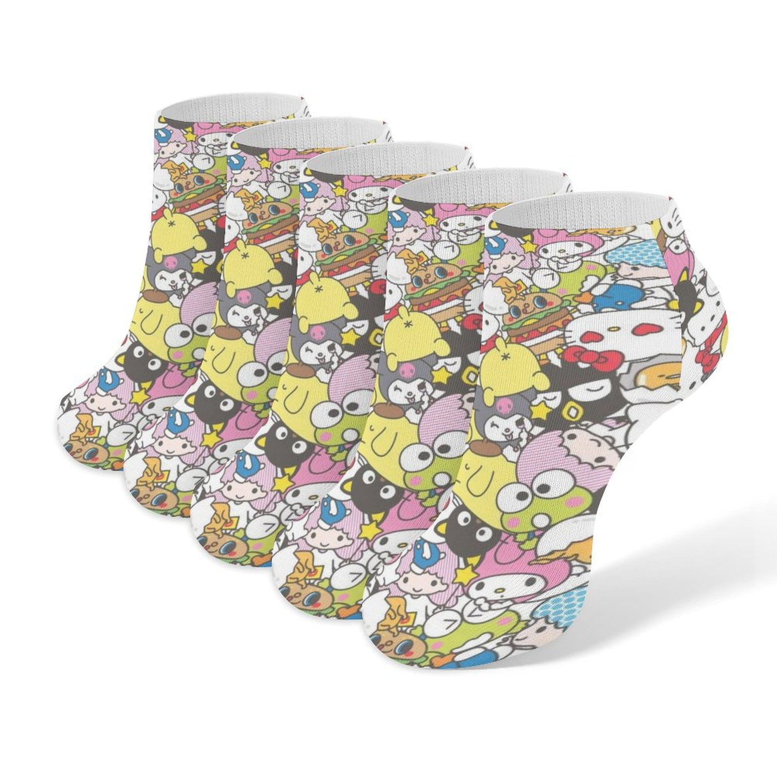 5Packs Hello Kitty Socks for Kids Youth Men & Women OvertheCalf All