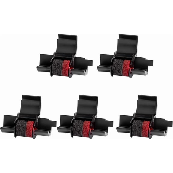 5 Packs IR40T Calculator Ink Roller Printer Ribbon IR-40T CP13 MP-12D PR-42 IR-40T, & Red Compatible with Casio HR-100 HR-150 HR-170RC, Sharp EL-1750V EL-1801V