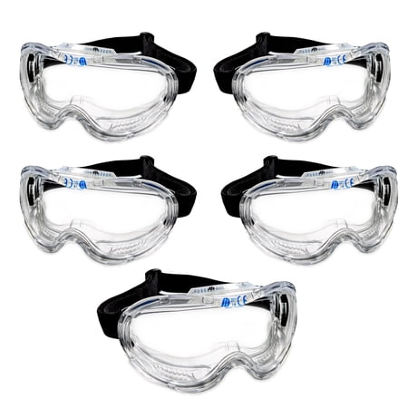 5 Packs - Lucent Path ASIN CE Certified Anti Fog Anti Scratch Impact Safety Goggles