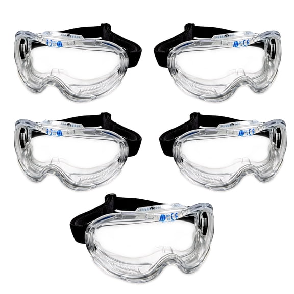 5 Packs - Lucent Path ASIN CE Certified Anti Fog Anti Scratch Impact Safety Goggles