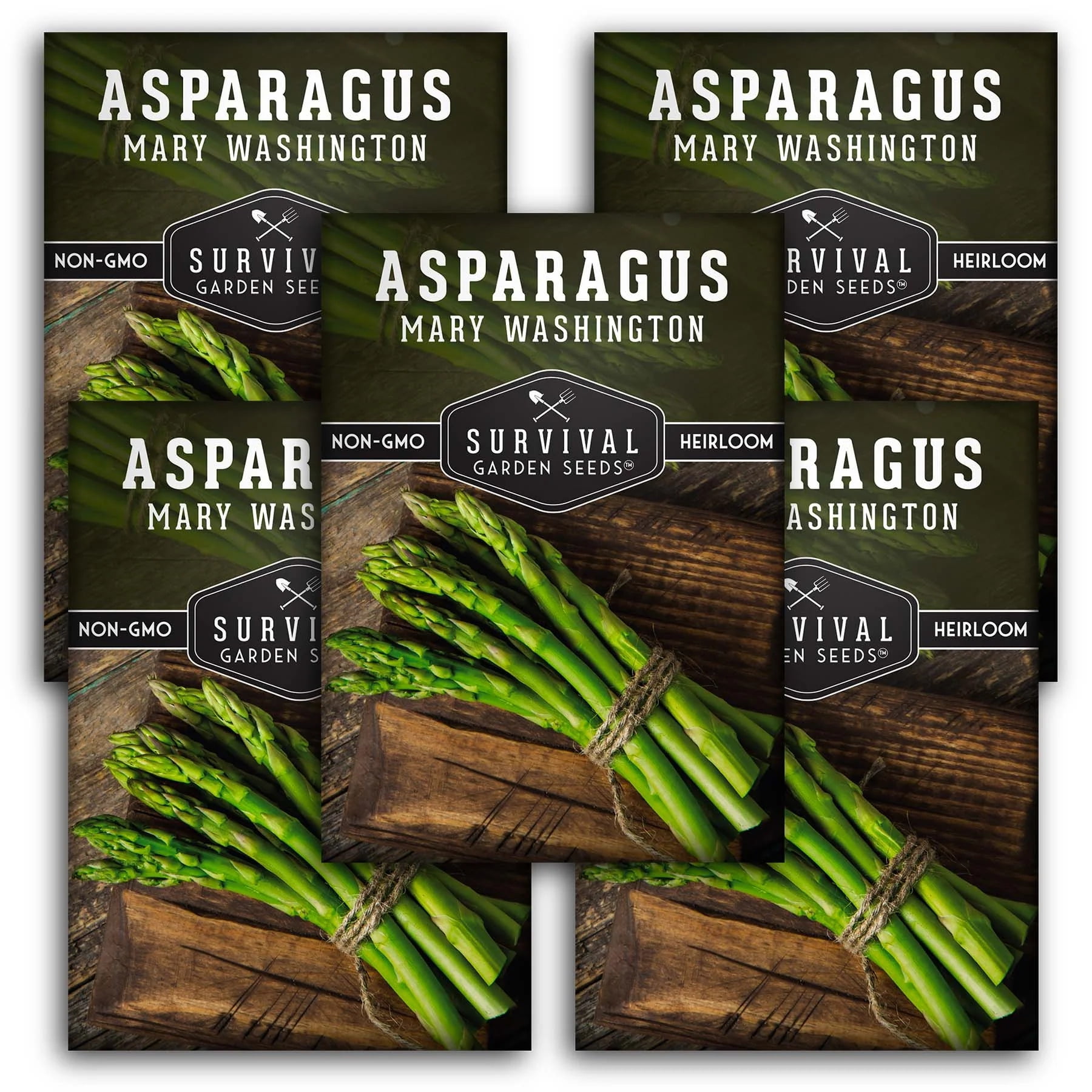 5 Packets Mary Washington Asparagus Seeds - Non-GMO Heirloom Vegetable