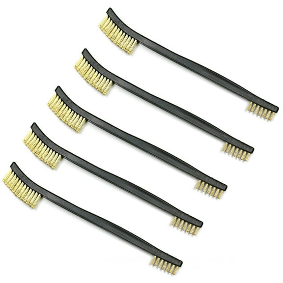 5 Packs MaximalPower Brass Firearm Cleaning Double-Ended Brushes for Pistol, Revolver, Rifle & Shotgun