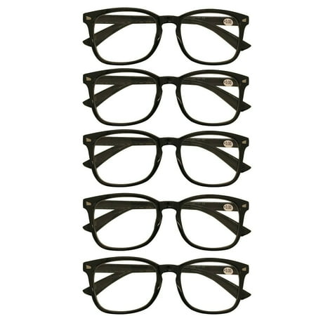 5 Packs Mens Womens Oval Round Frame Reading Glasses Blue Light Blocking Readers +2.50