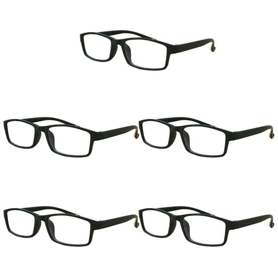 5 Packs Mens Womens Rectangle Reading Glasses Blue Light Blocking Readers +3.50