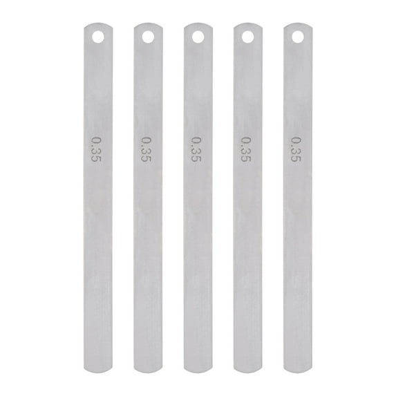 5 Packs Mn Steel Feeler Gauge 0.35mm Thickness 150mm Length Metric Filler Thickness Gage Gap Measuring Tool