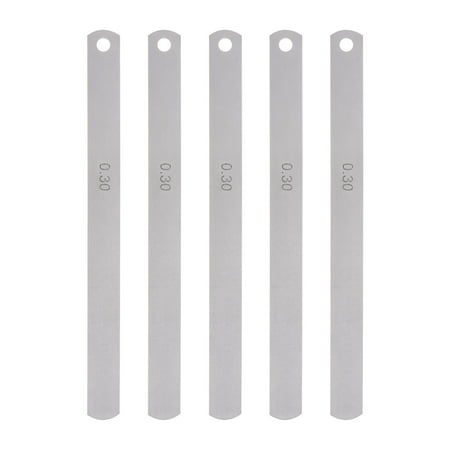 5 Packs Mn Steel Feeler Gauge 0.3mm Thickness 150mm Length Metric Filler Thickness Gage Gap Measuring Tool
