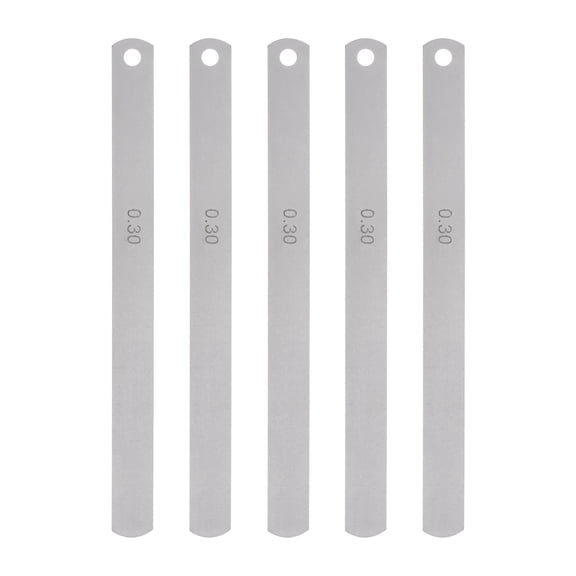 5 Packs Mn Steel Feeler Gauge 0.3mm Thickness 150mm Length Metric Filler Thickness Gage Gap Measuring Tool