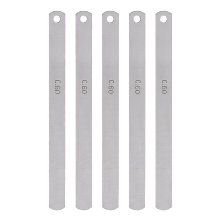 5 Packs Mn Steel Feeler Gauge 0.6mm Thickness 150mm Length Metric Filler Thickness Gage Gap Measuring Tool