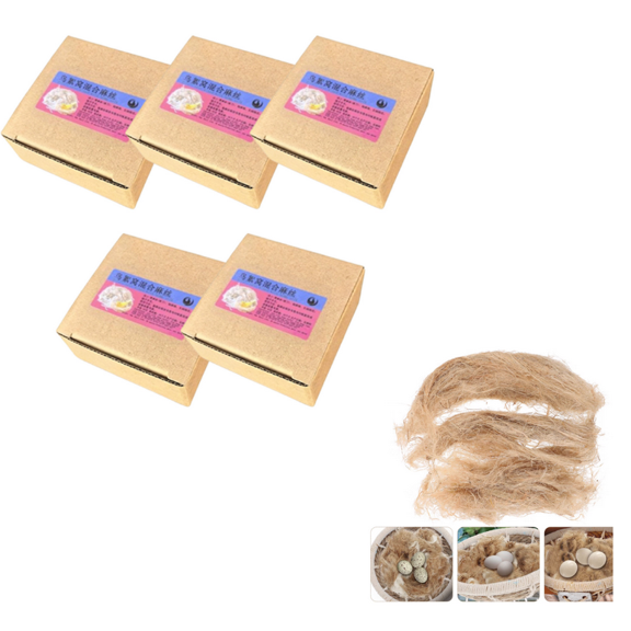 5 Packs Nesting Material for Wild Birds Nesting Pad Khaki Jute Fiber