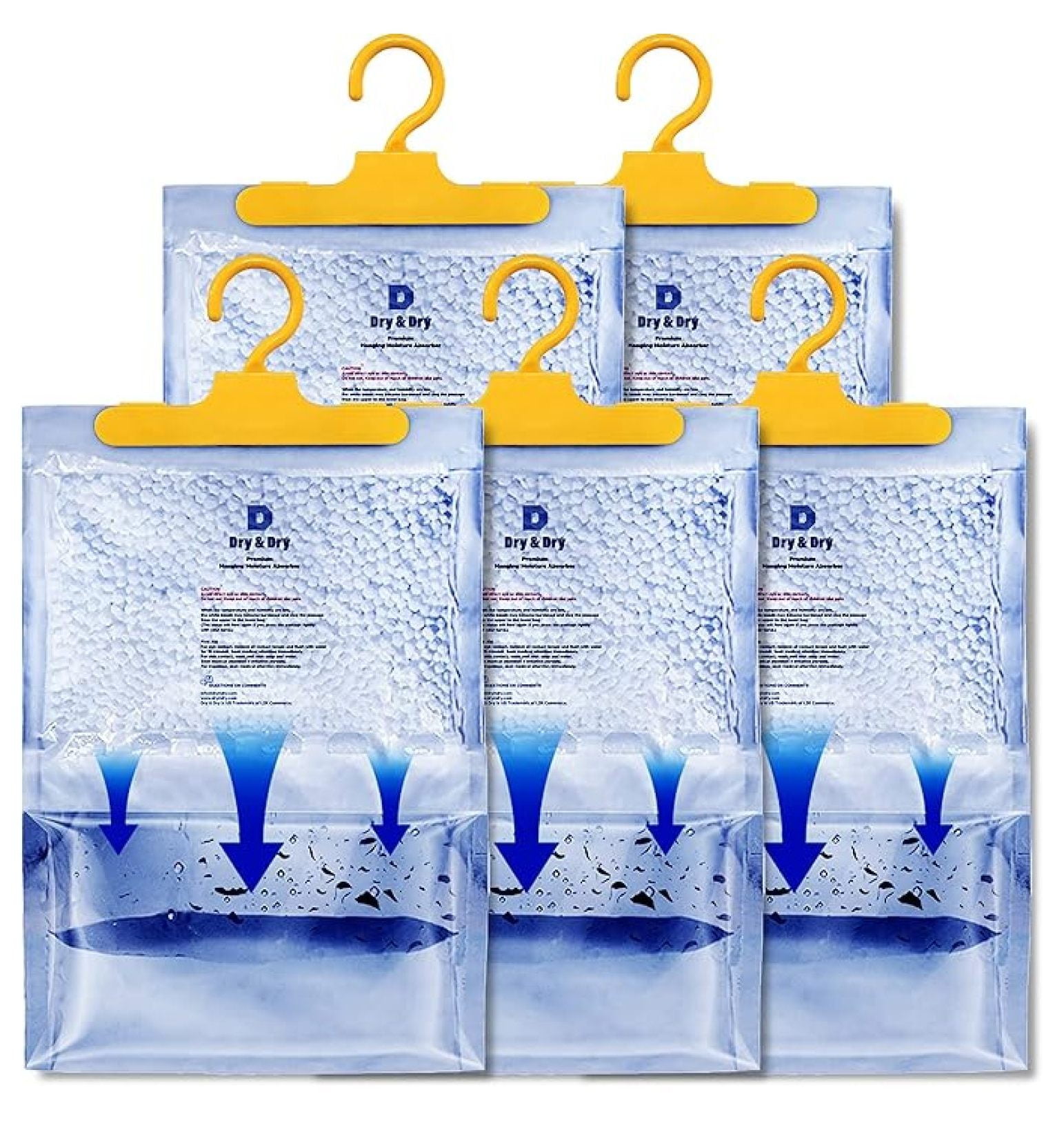 5 Packs [Net 7 Oz/Pack] Moisture Absorbers for Home for Basement for Bedroom Small - Moisture Absorbers