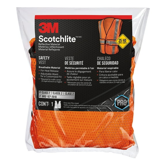 5 Packs ORG Hi-Viz Safety Vest