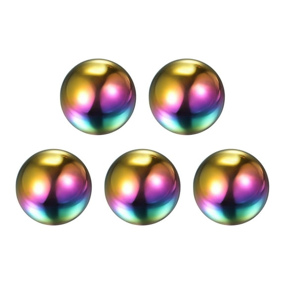 5 Packs Rainbow Gazing Ball 2 Inch 51mm Polished Hollow Ball, Stainless Steel Gazing Globe Mirror Ball