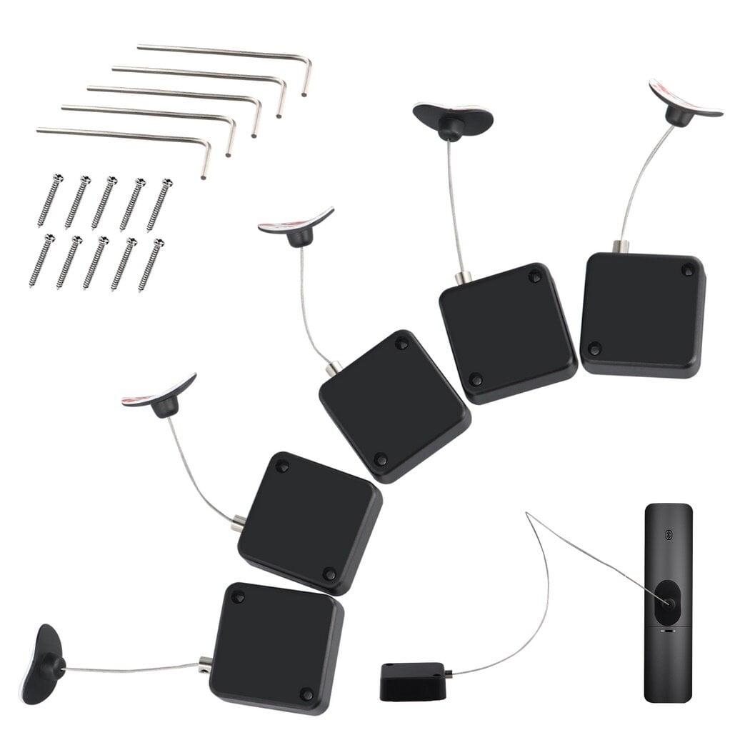 5 Packs Remote Control AntiLost Cable Locks, 39Inch Retractable