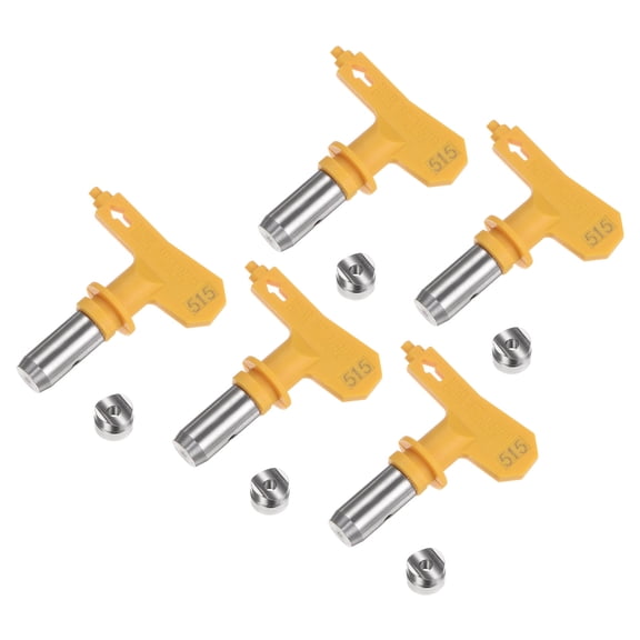 5 Packs Reversible Spray Tips for Airless Sprayer 515 Paint Spray Nozzle Tips Sprayer Machine Parts, Yellow