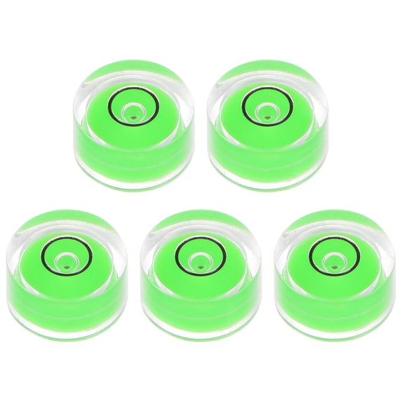 5 Packs Round Bubble Level 12x6mm Mini Circular Bullseye Spirit Levels for Camera Tripod Telescope, Green