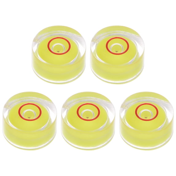 5 Packs Round Bubble Level 12x6mm Mini Circular Bullseye Spirit Levels for Leveling Camera Tripod Telescope, Yellow