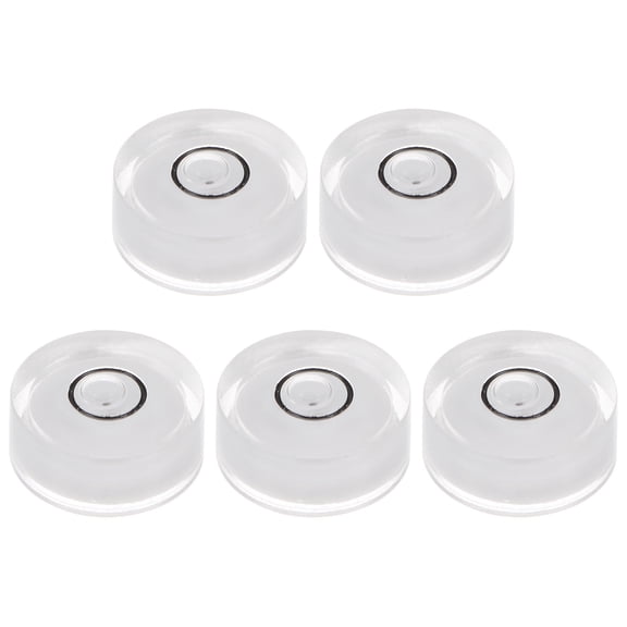 5 Packs Round Bubble Level 15x6mm Mini Circular Bullseye Spirit Levels for Leveling Camera Tripod Telescope, White