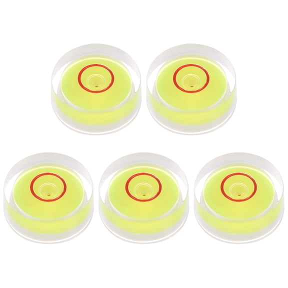 5 Packs Round Bubble Level 15x6mm Mini Circular Bullseye Spirit Levels for Leveling Camera Tripod Telescope, Yellow