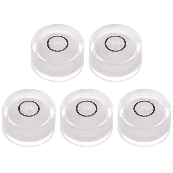 5 Packs Round Bubble Level 15x8mm Mini Circular Bullseye Spirit Levels for Leveling Camera Tripod Telescope, White