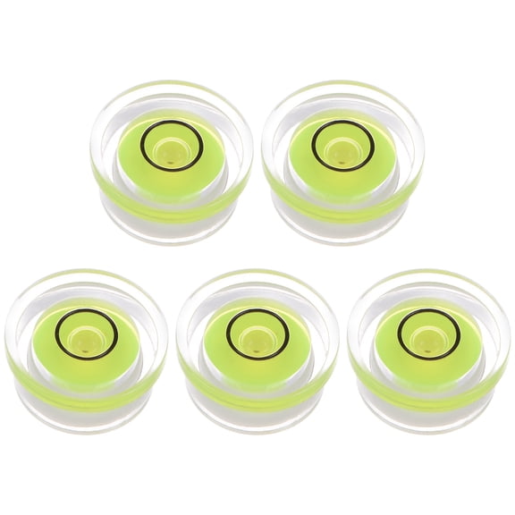 5 Packs Round Bubble Level 16x7.5mm Mini Circular Bullseye Spirit Levels for Leveling Camera Tripod Telescope, Lime