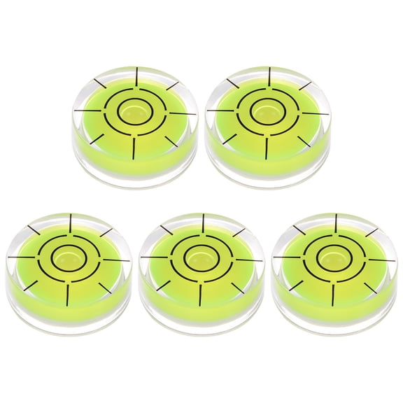 5 Packs Round Bubble Level 32x12mm Mini Circular Precision Spirit Levels, Lime