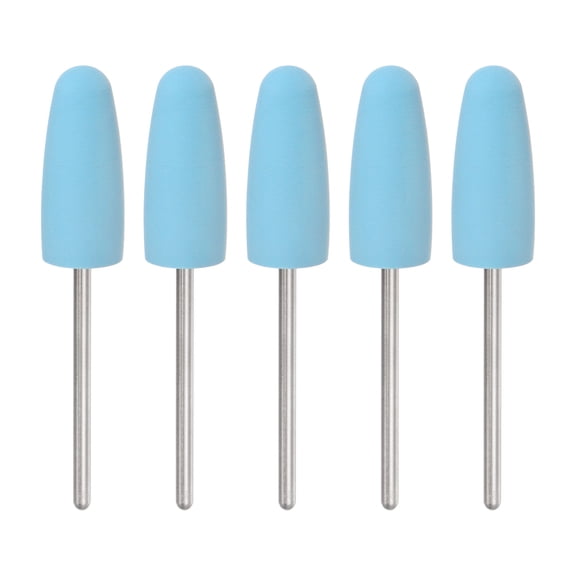 5 Packs Rubber Polishing Bit Silicone Buffing Wheels 600 Grit 10mm Dia Mounted Grinding Head, Cone Shape