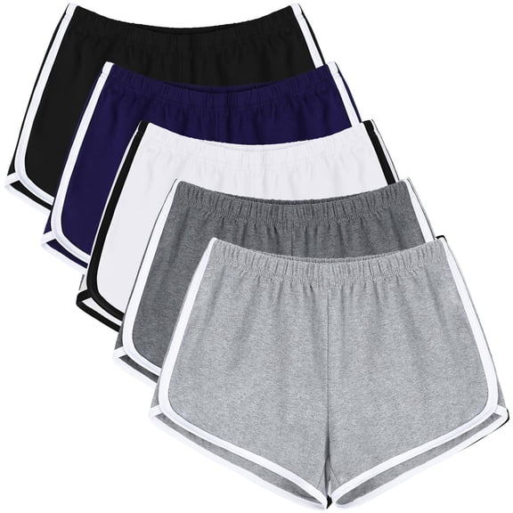 5 Packs SMALL Soft Comfy Booty Cotton Workout Pants Breathable Shorts for Women