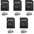 thumbnail image 1 of 5 Packs SanDisk  128GB Ultra UHS-I microSDHC Memory Card with SD Adapter, 1 of 3